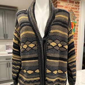 A Giannetti 100% Lambswool Hand Kint Open Cardigan Size Large